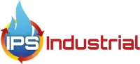IPS Industrial logo with blue flame icon and red company name