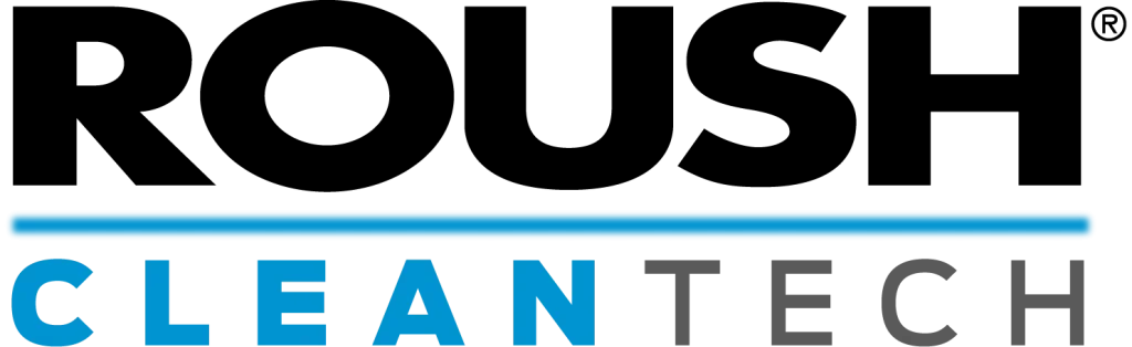 ROUSH CleanTech logo in black and blue
