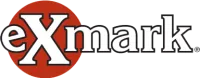 eXmark logo with red X emblem and black wordmark