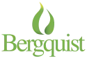 Bergquist logo in green with a stylized leaf flame icon